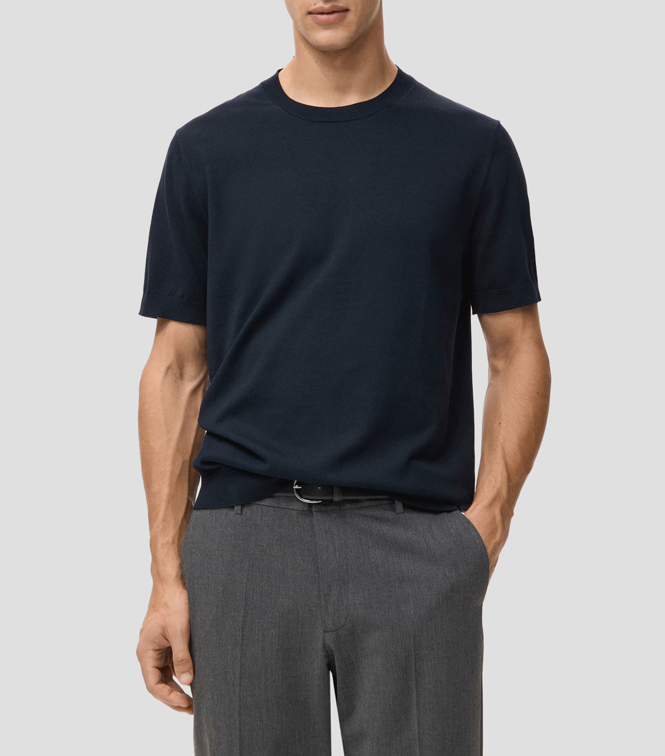 Playera cuello redondo manga corta lisa Hombre